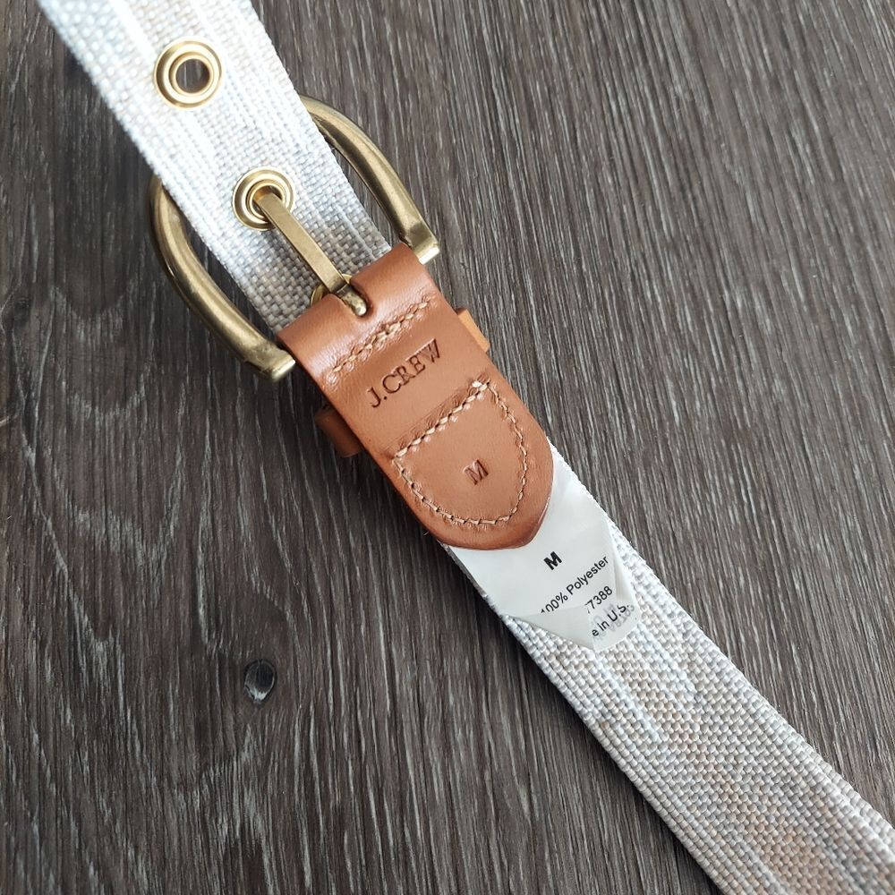 J Crew Chevron Pattern Belt Medium Euc - image 3